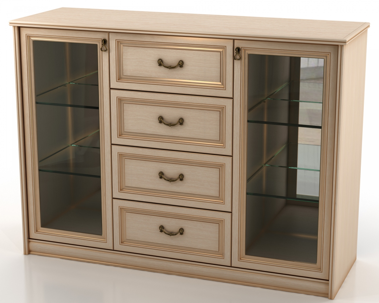Commode avec verre