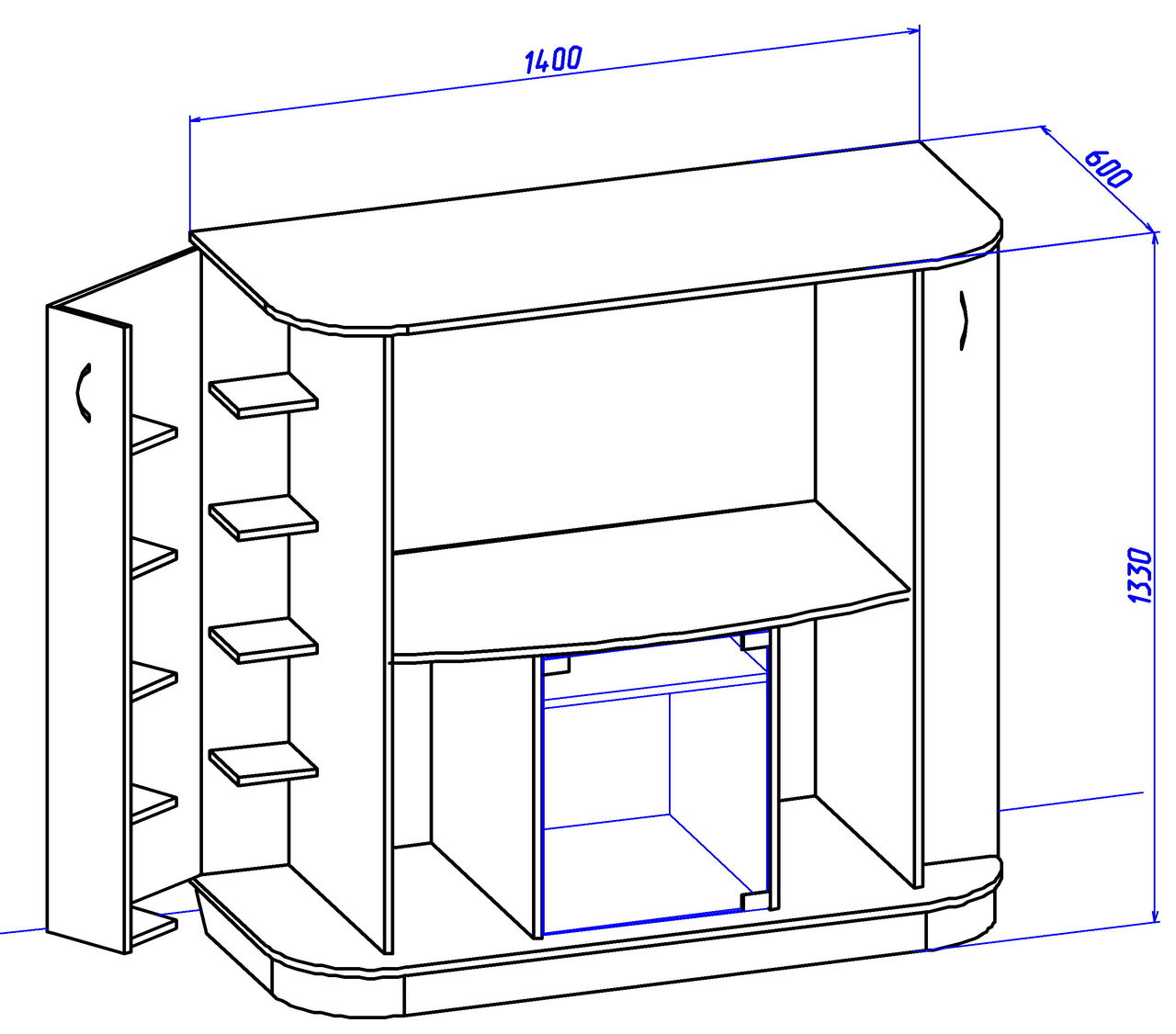 Petite commode et ses dimensions