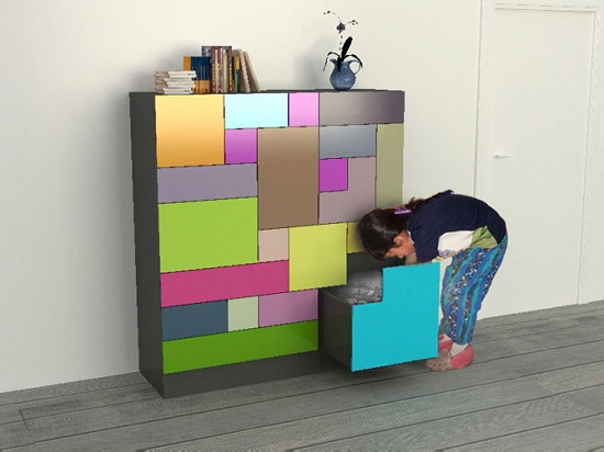 Commode multicolore