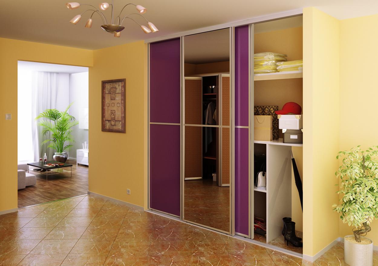 Armoire coulissante à façade colorée