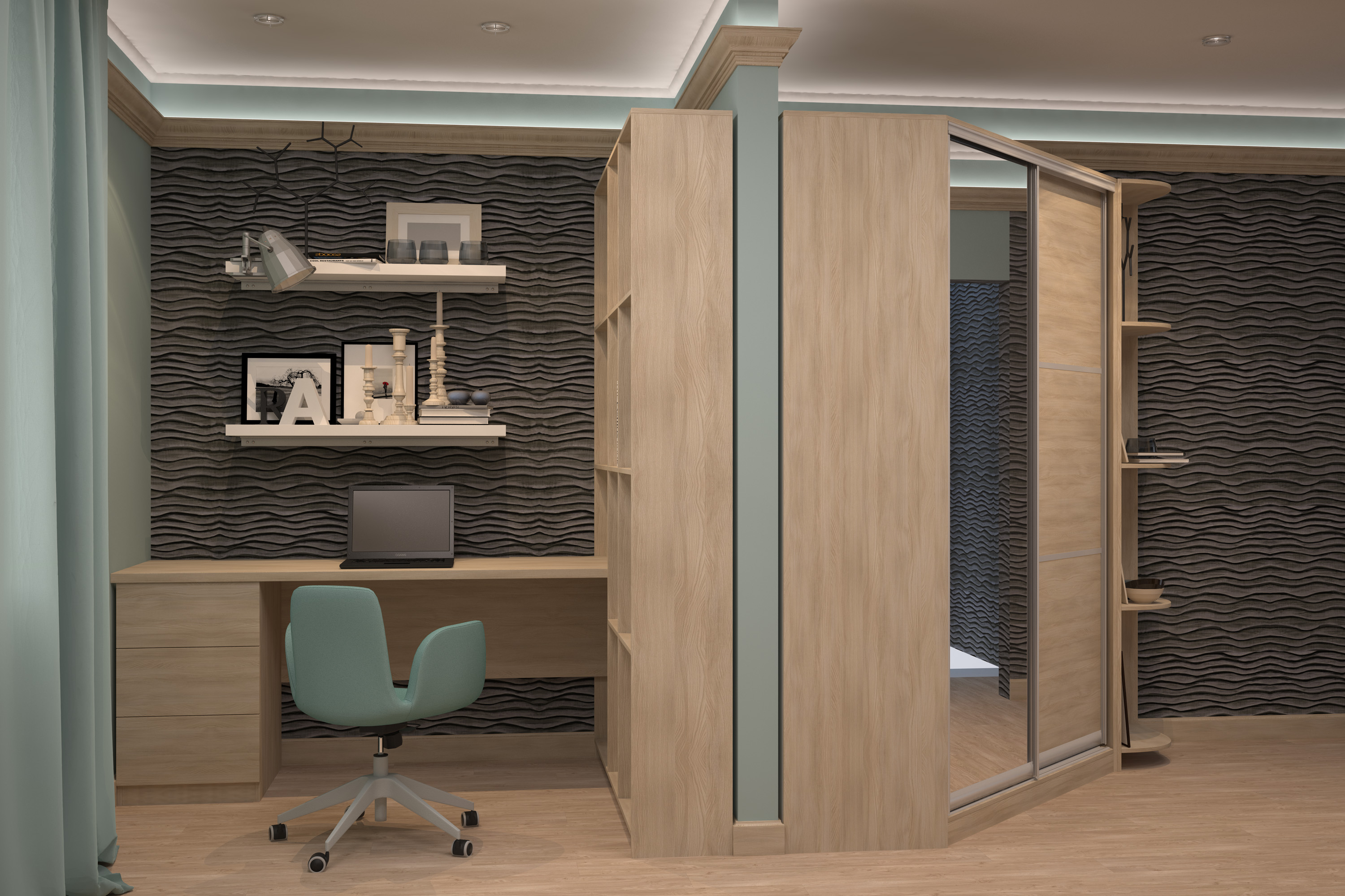 Armoire d'angle lumineuse