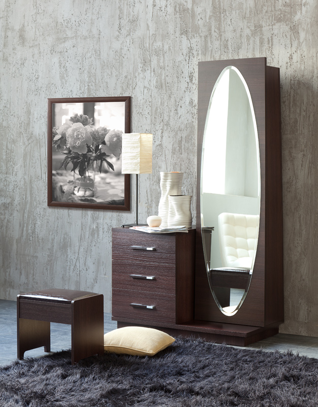 Table de nuit avec miroir