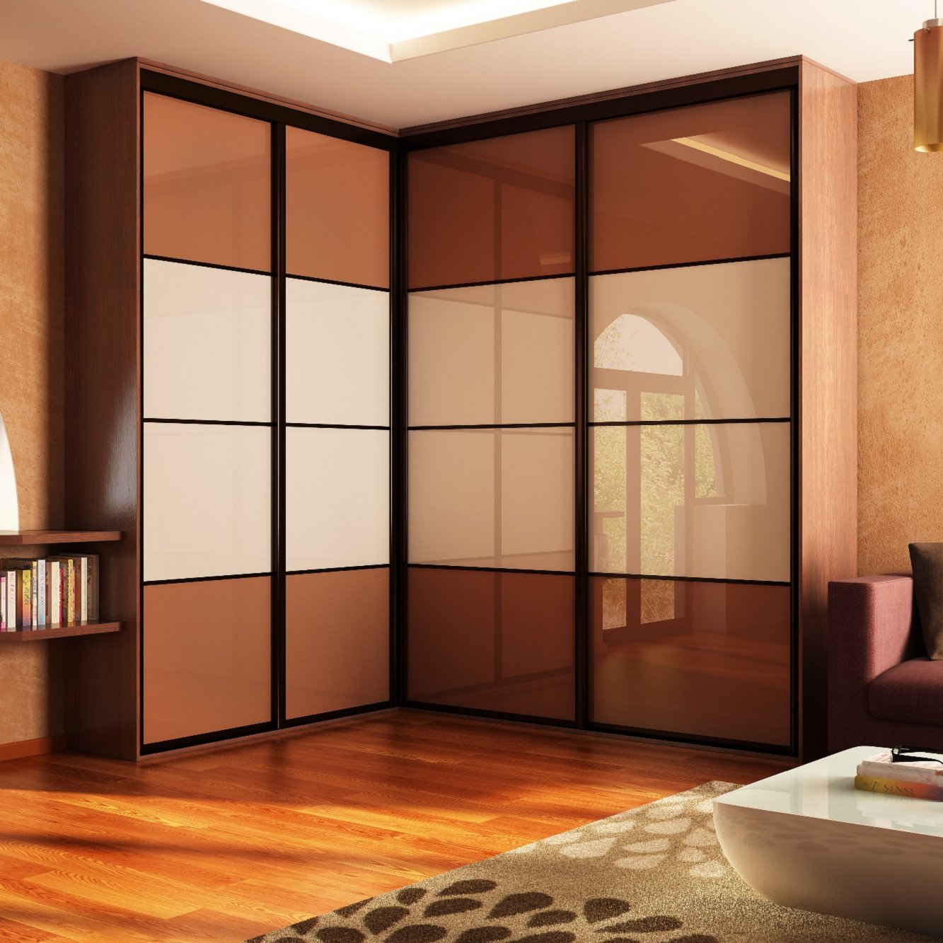 Armoire d'angle dans la chambre