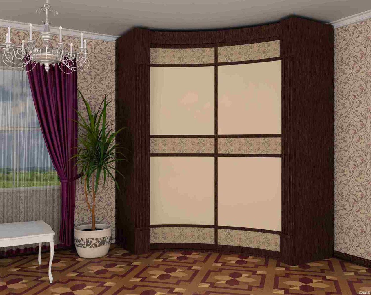 Armoire d'angle trapézoïdale