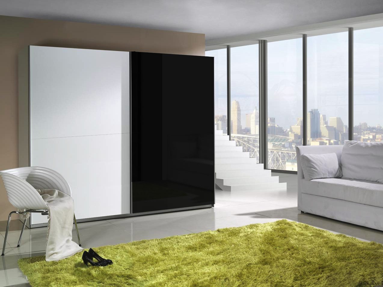 Armoire noire et blanche