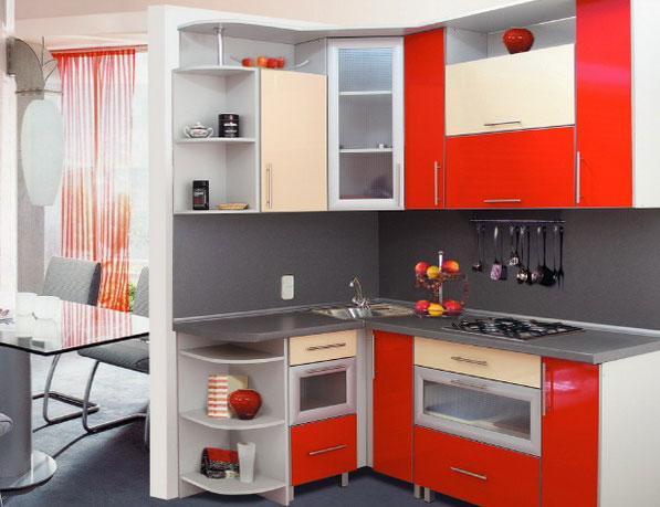 Conception de cuisine rouge