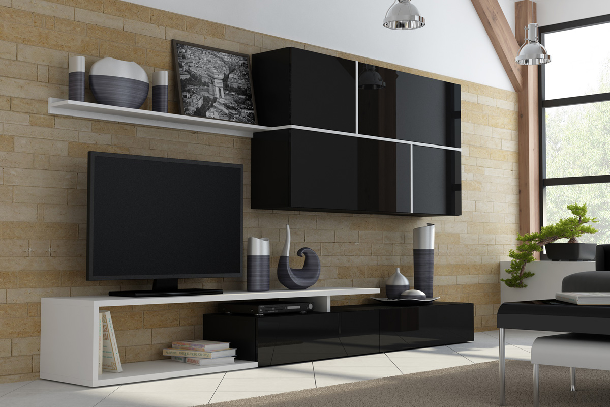 Placard brillant dans le salon