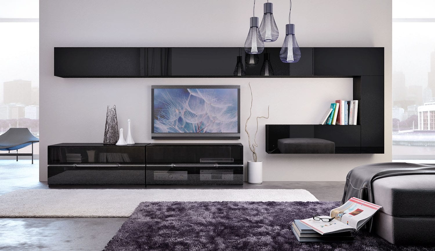 Façades horizontales dans le salon
