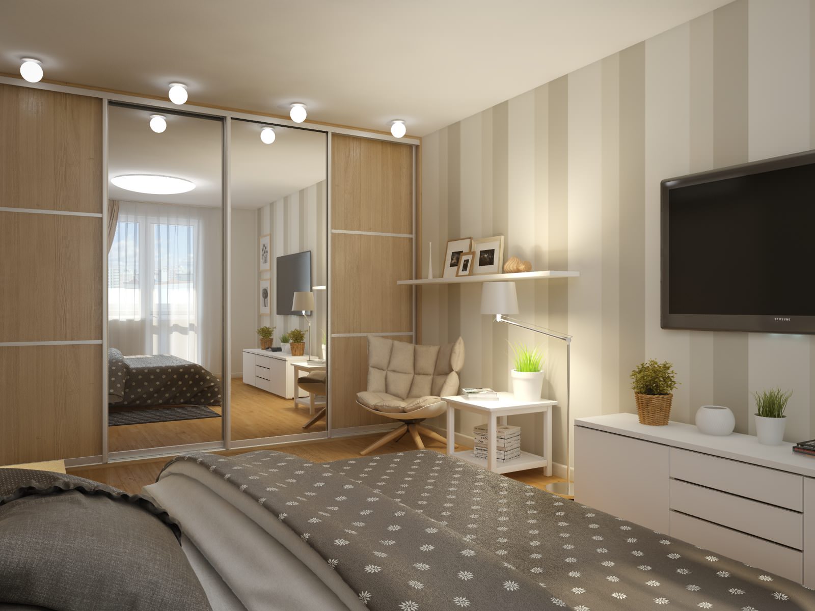 Intérieur de chambre étroite