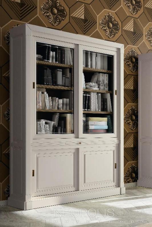 Bibliothèque, finition beige antique