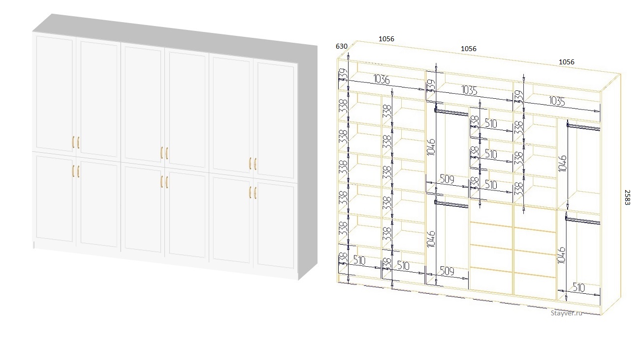 Dimensions de l'armoire d'éclairage