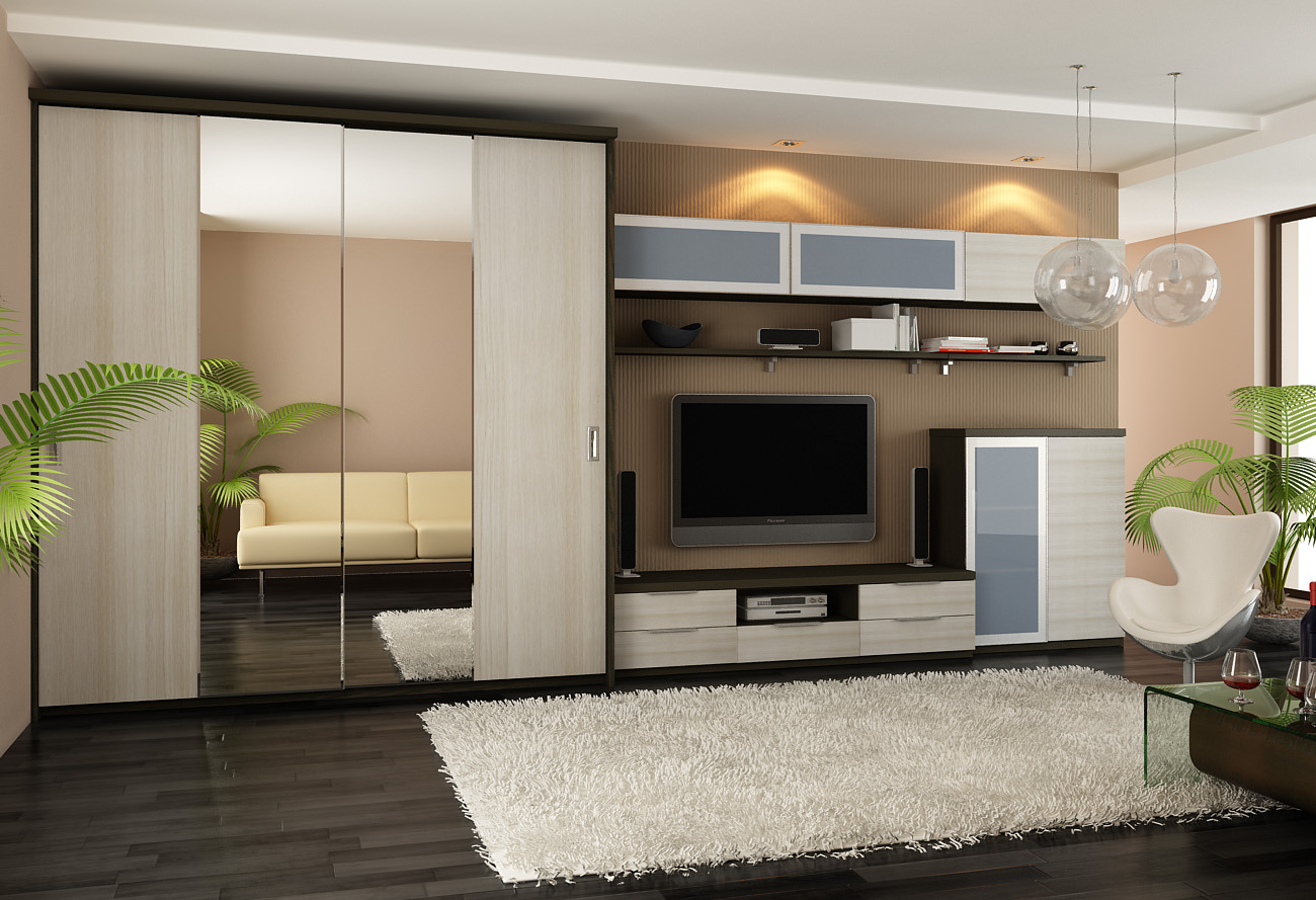Armoire coulissante pour un salon