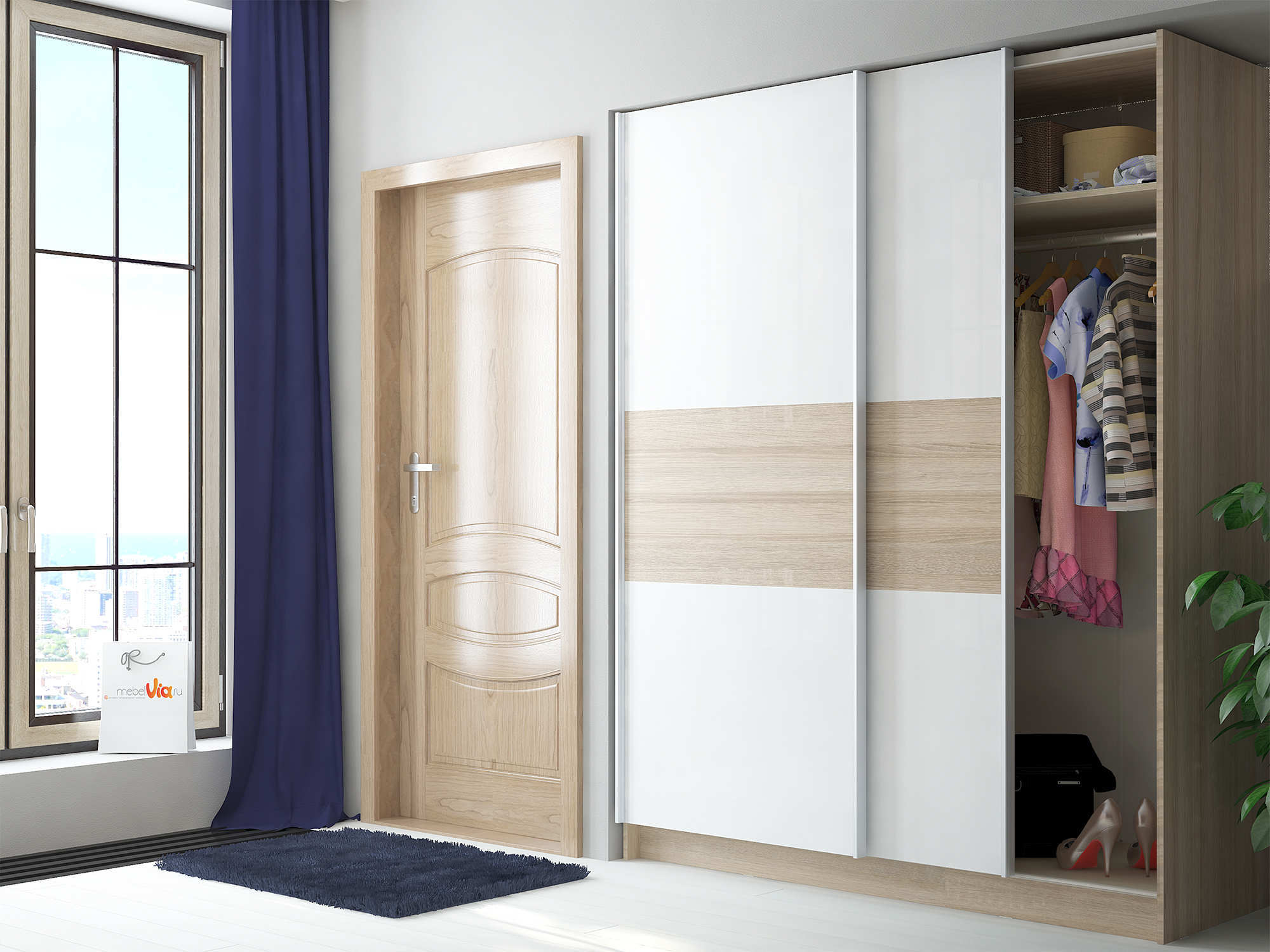 Armoire à portes coulissantes à deux portes