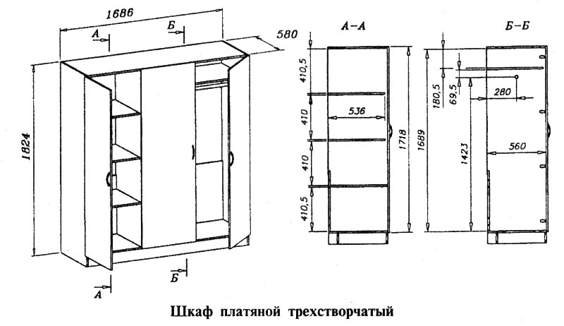 Armoire à trois ailes