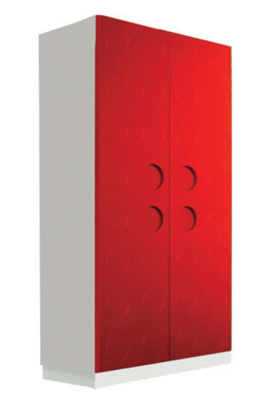 Armoire à façade rouge