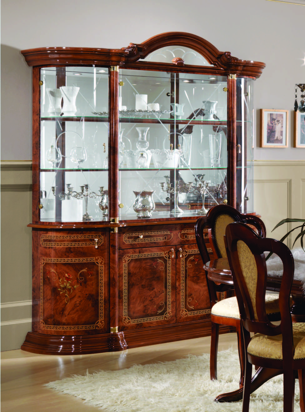 Vitrine armoire noyer