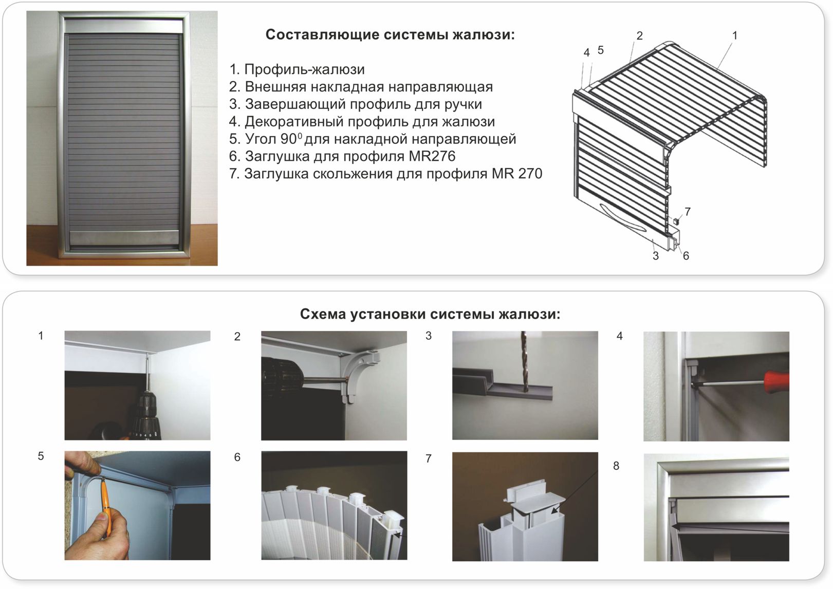 Installation de stores pour l'armoire