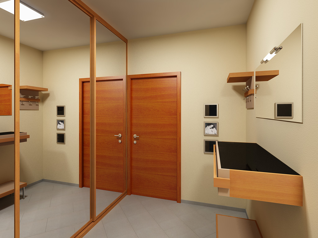 Miroir dans un petit couloir