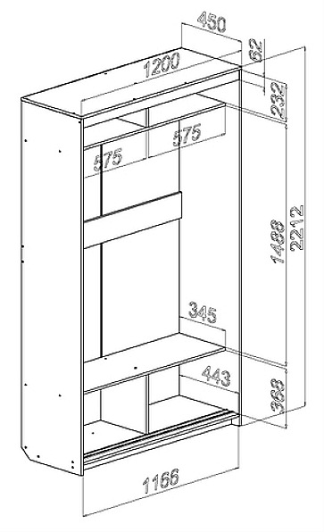 Dessins du placard de la loggia