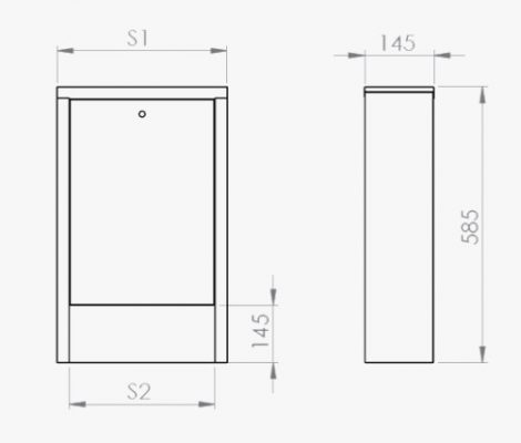 Dimensions hors tout de l'armoire du collecteur