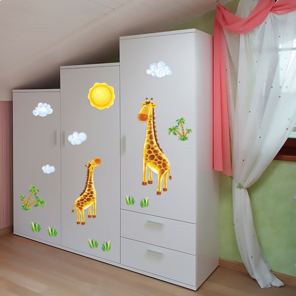 Autocollants avec des girafes