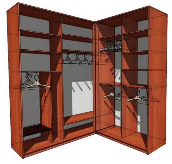 Remplissage de l'armoire en forme de G