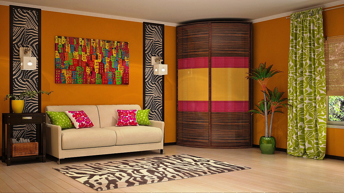 Un exemple d'un salon vibrant