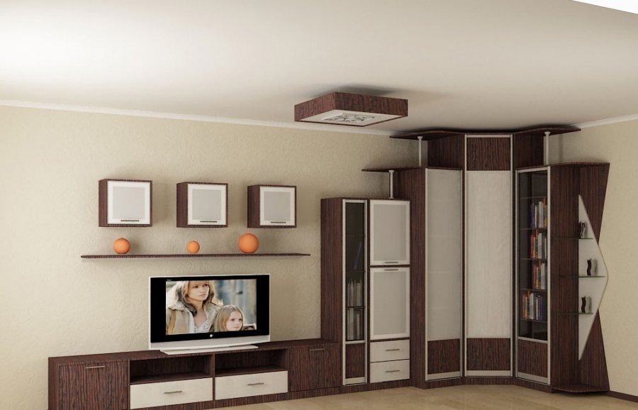 Armoire d'angle dans un casque modulaire
