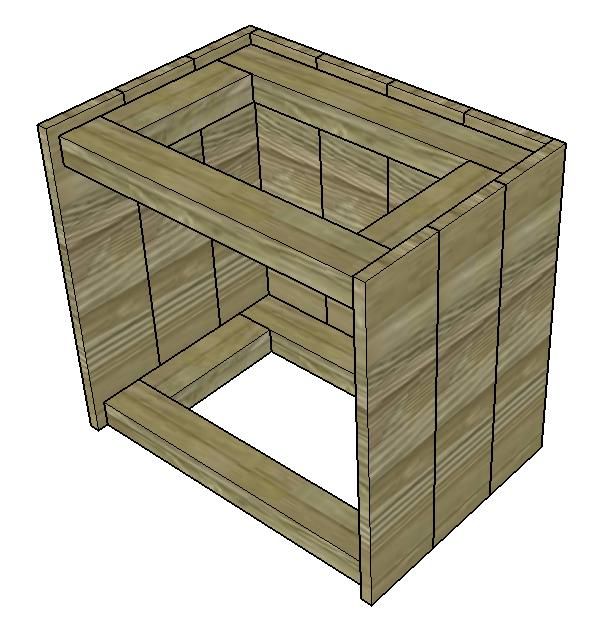 Dessin d'une table de chevet en bois