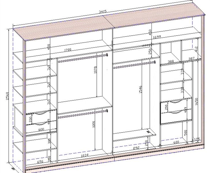 Armoire longue et étroite