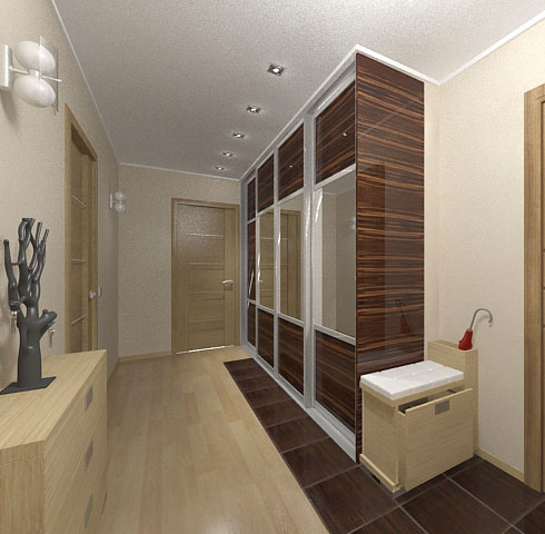 Armoire étroite brillante dans le couloir