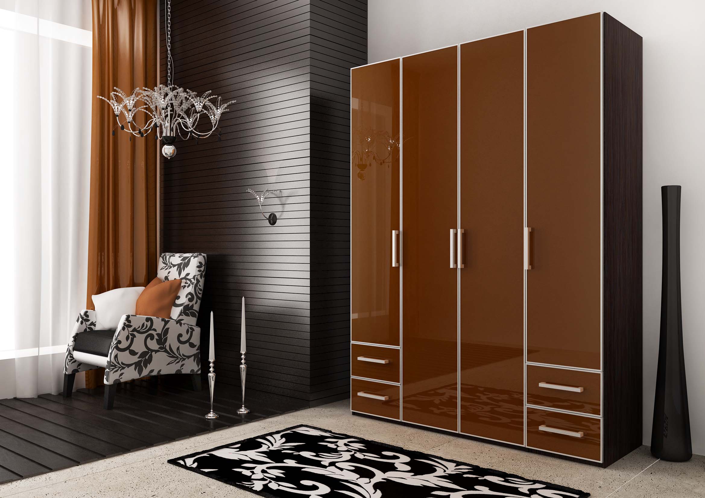 Armoire à charnière marron