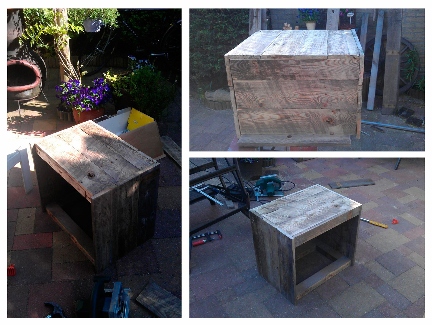 Montage des murs de la table de nuit