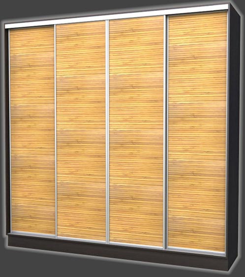 Armoire coulissante avec une façade en bambou