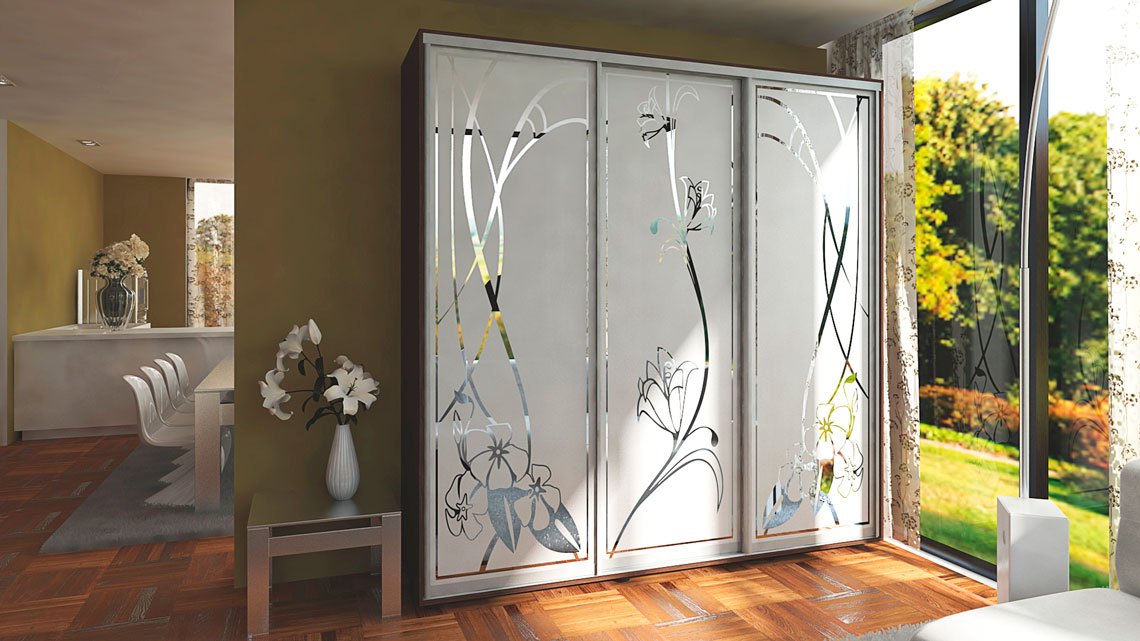 Armoire coulissante avec sablage