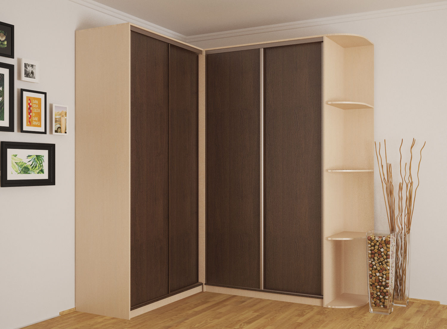 Armoire à façade sombre