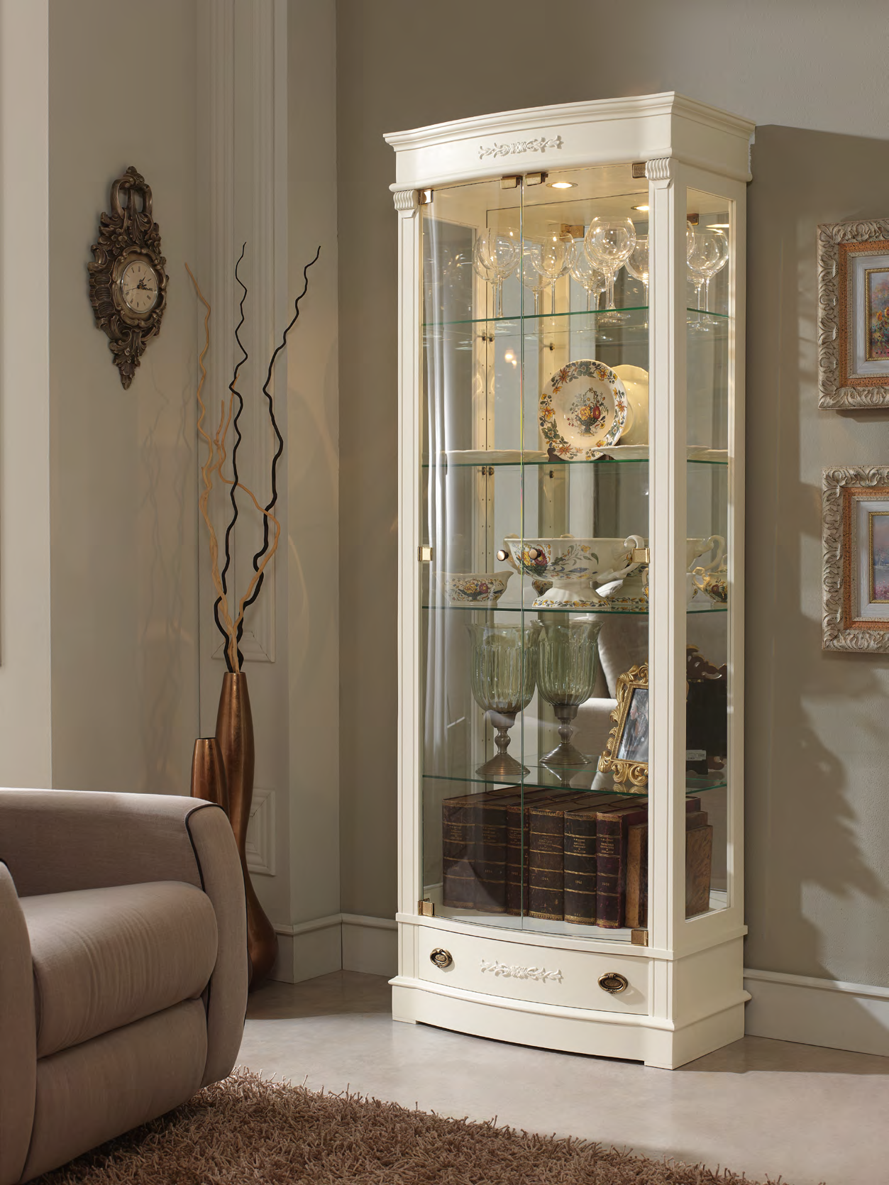 Vitrine armoire pour salon