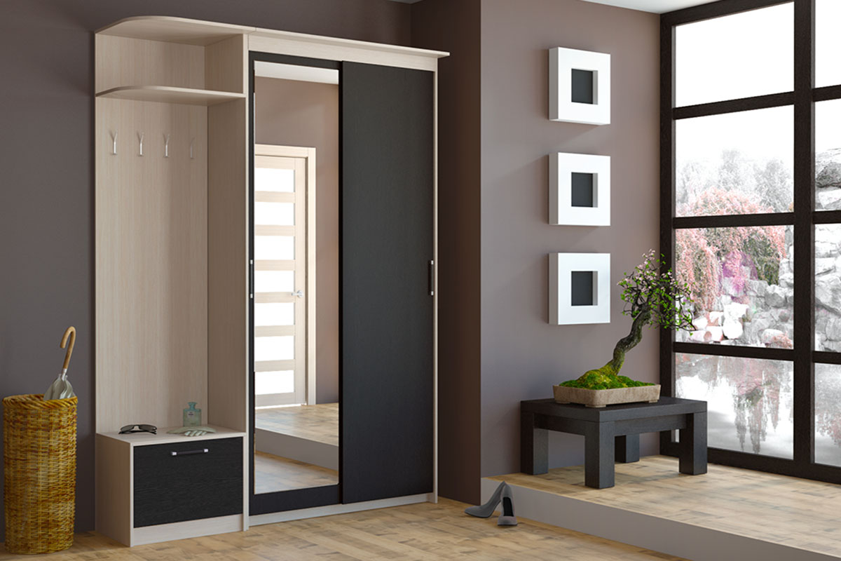 Grande armoire noire et blanche