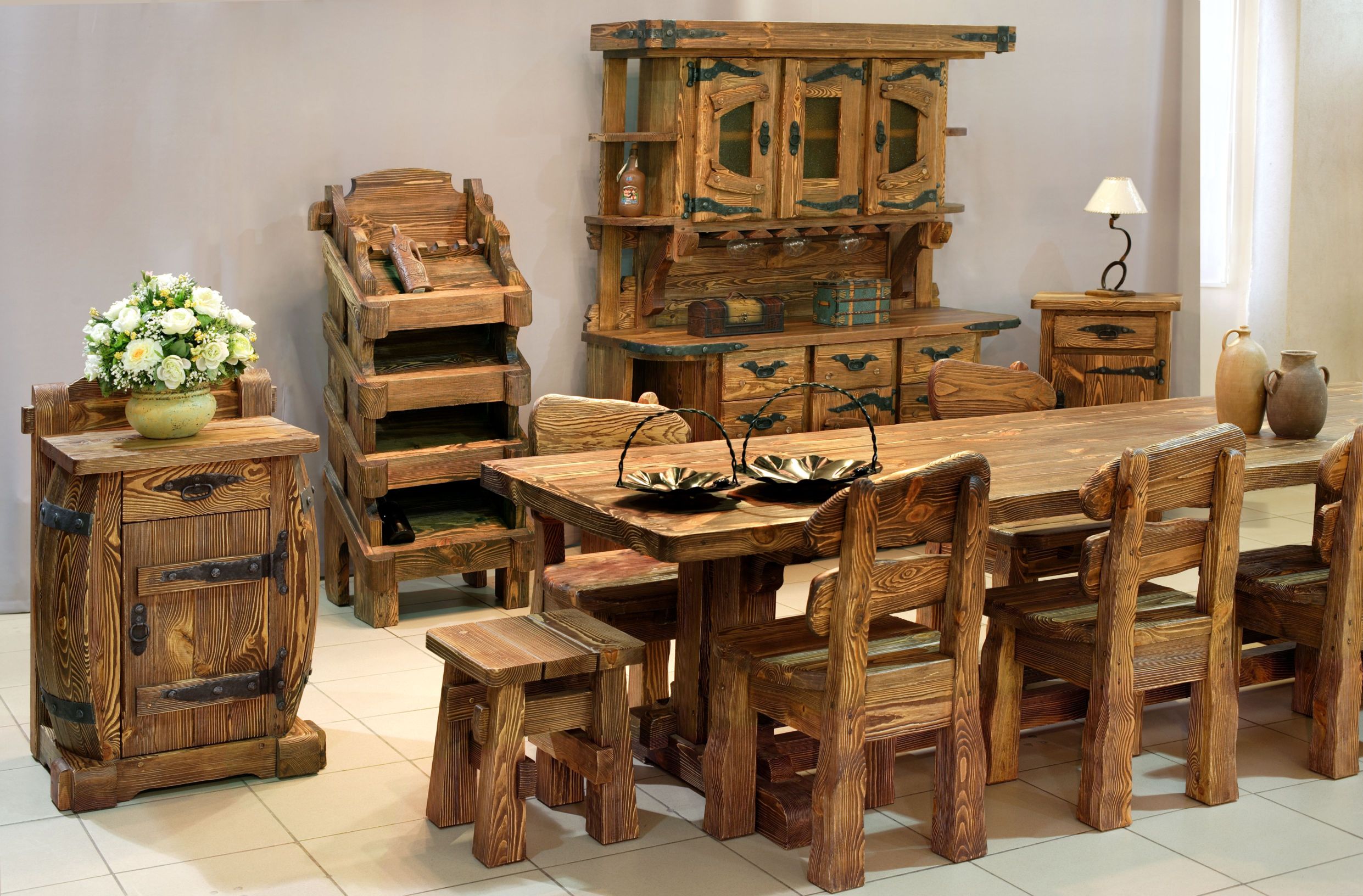 Joli mobilier en matériau naturel