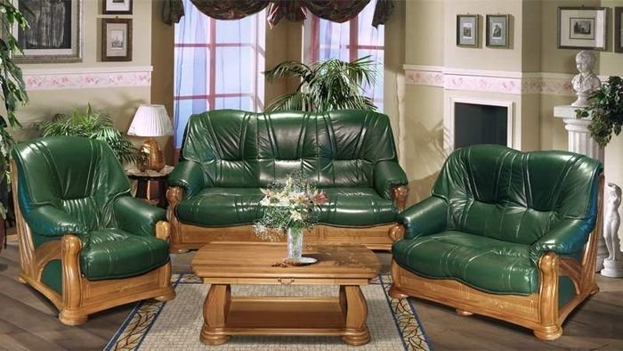 Canapé et chaise en cuir