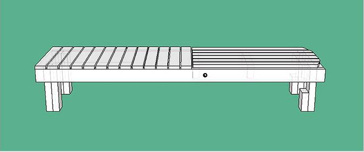 Nous fixons le dossier de la chaise longue