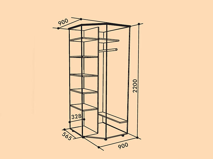 Armoire d'angle modulaire