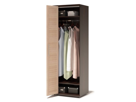 Armoire avec étagères et haltères