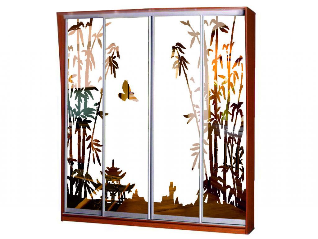 Armoire à portes coulissantes sablée