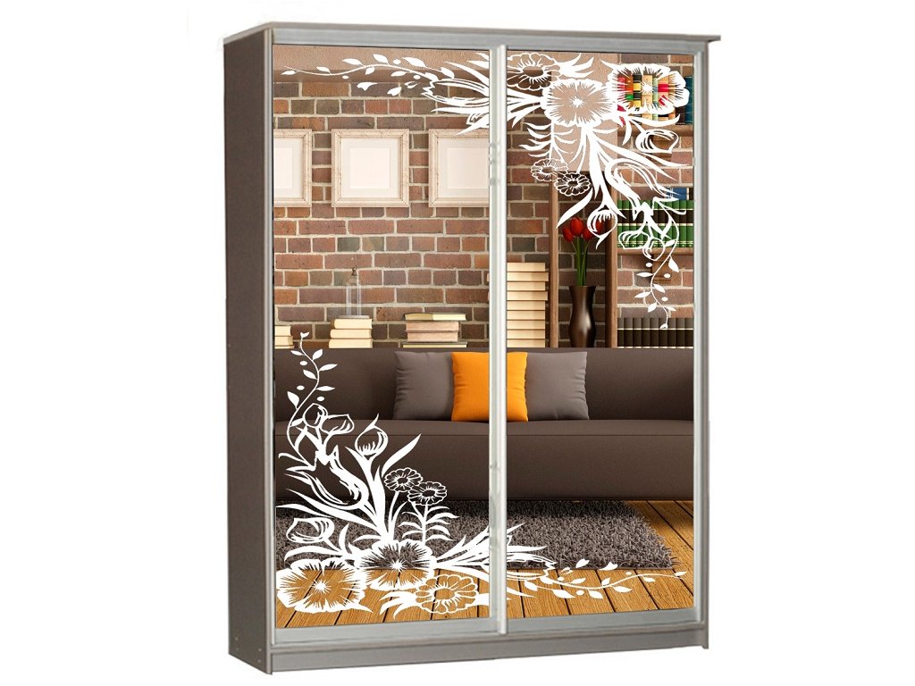 Armoire à portes coulissantes sablée