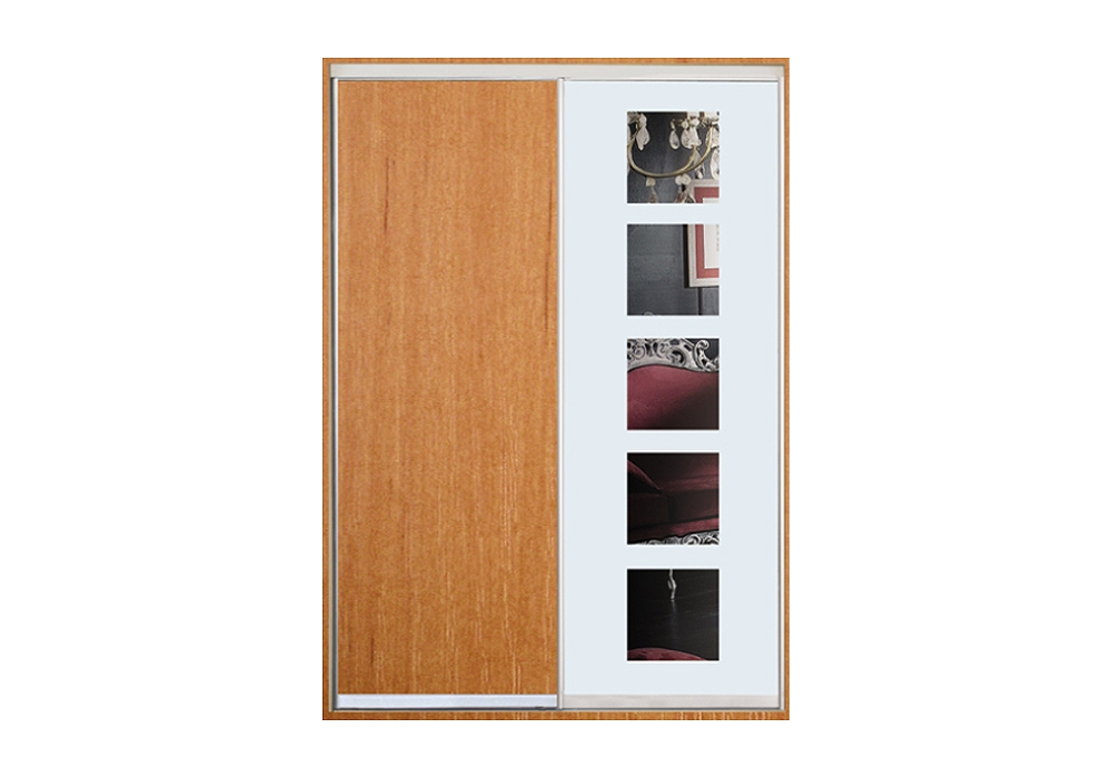 Armoire coulissante avec un motif de sablage à deux portes