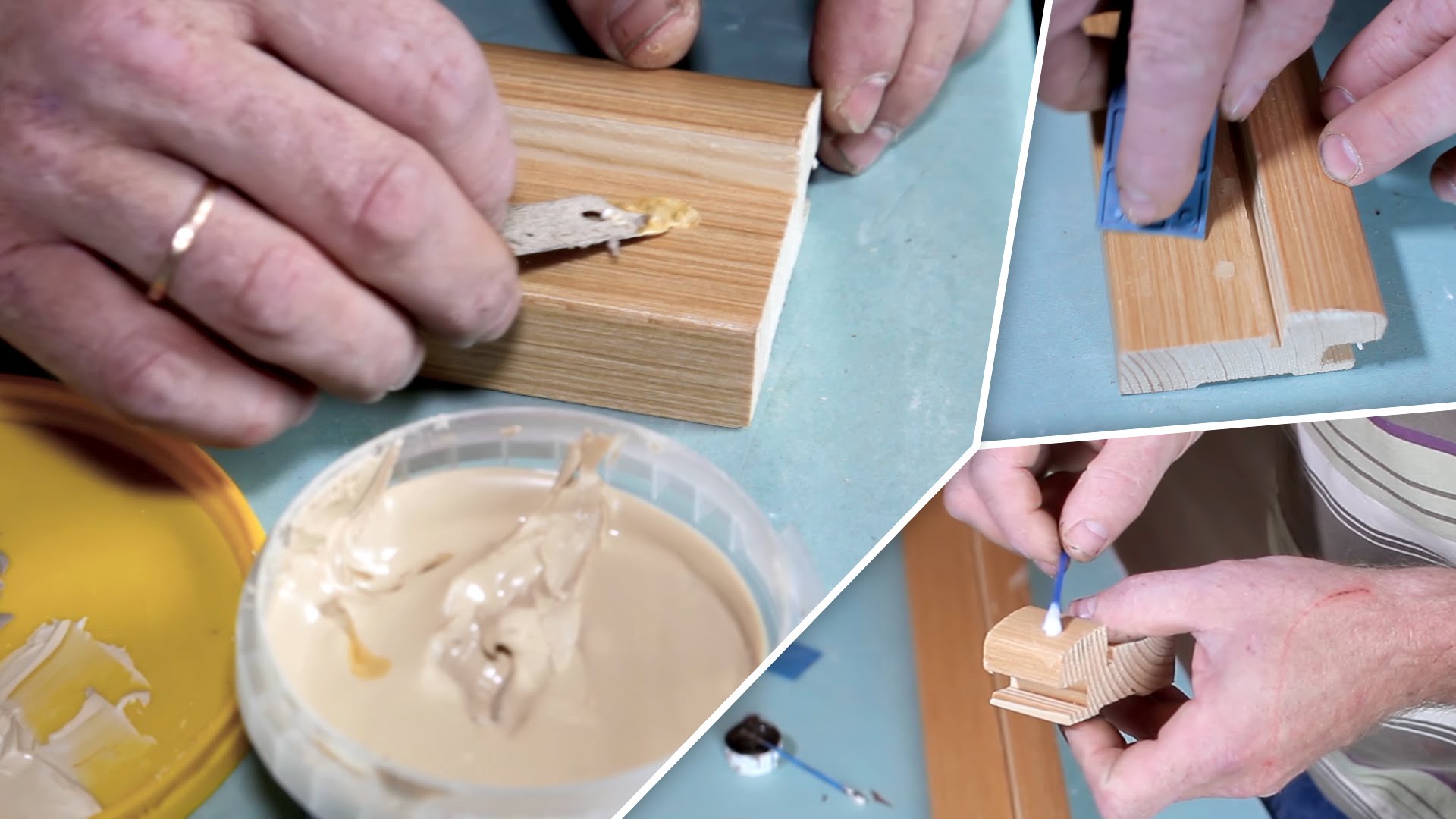 Copeaux de mastic d'un coffre en bois