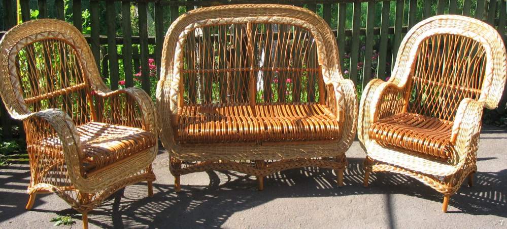 Meubles de jardin en osier