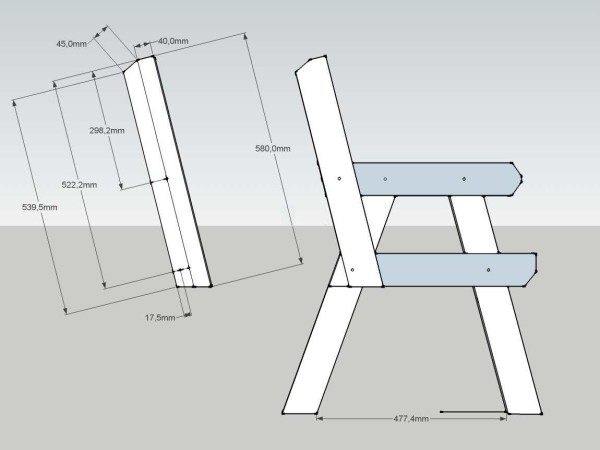 Banc avec dossier