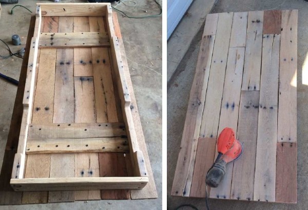 Nous assemblons les pièces latérales de table